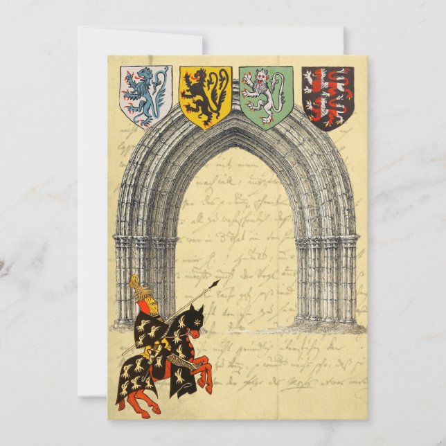 Mediaeval Knight Save The Date Cards (Front)