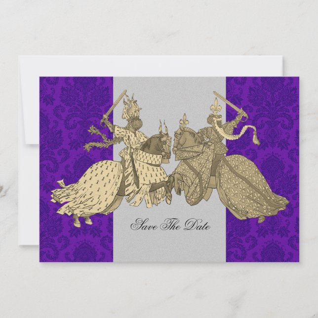 Mediaeval Knight Save The Date Cards (Front)