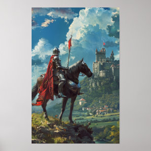 Mediaeval Knight Setting Off on a Journey Poster