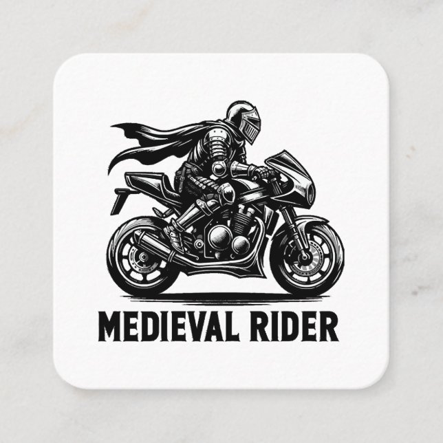 Mediaeval knight square business card (Front)