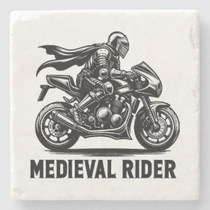 Mediaeval knight stone coaster