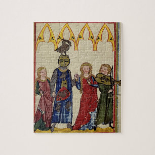 Mediaeval Knight With Goose On His Head Jigsaw Puzzle