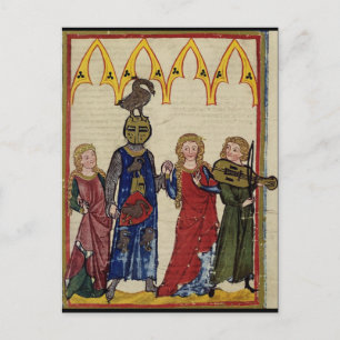 Mediaeval Knight With Goose On His Head Postcard