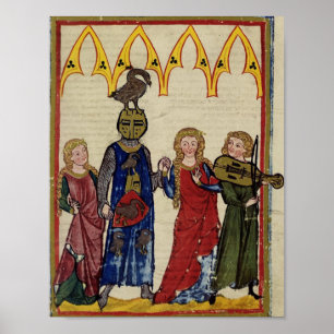 Mediaeval Knight With Goose On His Head Poster