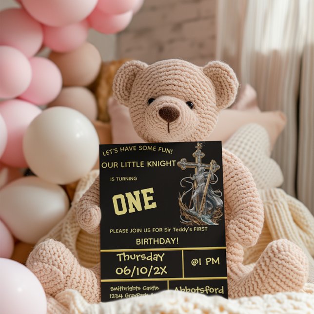 Mediaeval Knights First Birthday Invitation (Creator Uploaded)