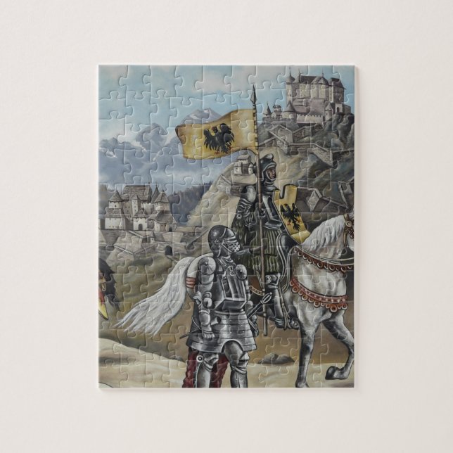 Mediaeval Knights Horses Lions Castle Party Destin Jigsaw Puzzle (Vertical)