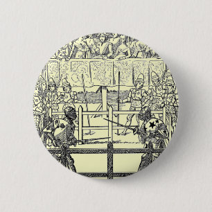 Mediaeval Knights Jousting 6 Cm Round Badge