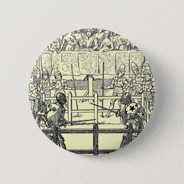 Mediaeval Knights Jousting 6 Cm Round Badge (Front)