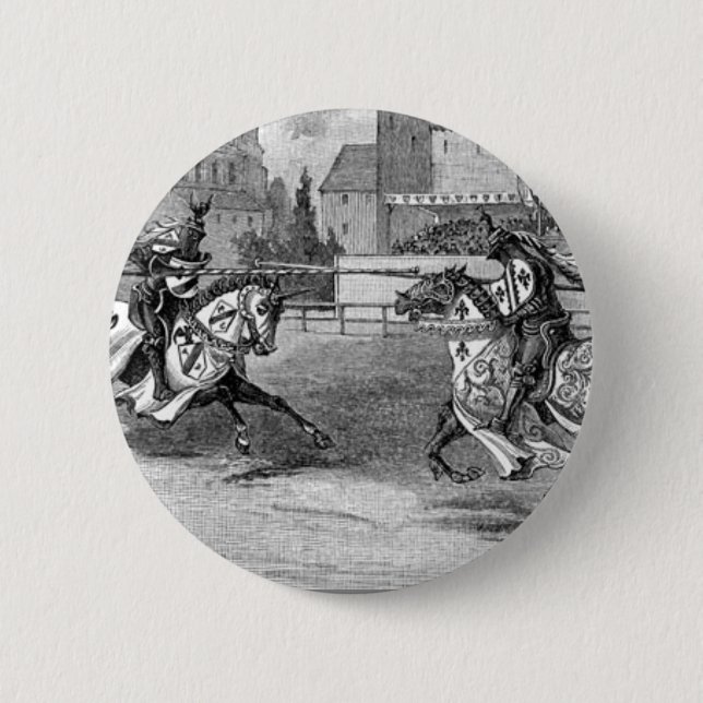 Mediaeval Knights Jousting 6 Cm Round Badge (Front)