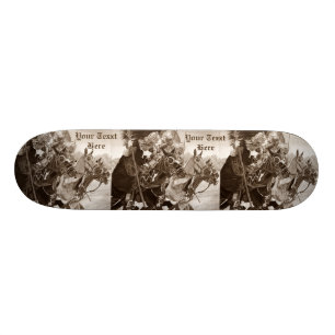 mediaeval knights jousting horses historic art skateboard