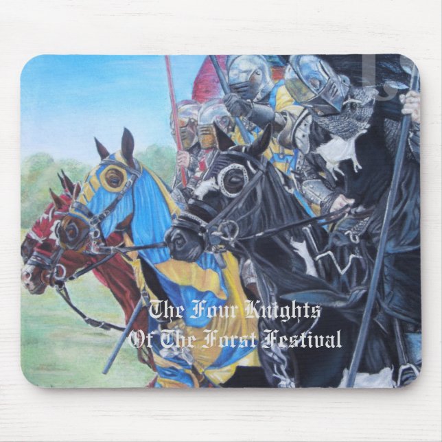 mediaeval knights jousting on horses historic art mouse pad (Front)