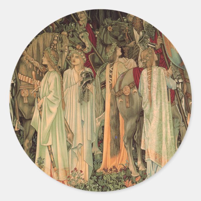 Mediaeval Knights of the Round Table Classic Round Sticker (Front)