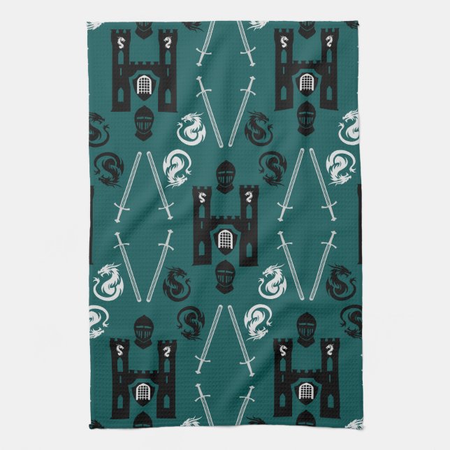 Mediaeval Knights Of The Round Table Tea Towel (Vertical)