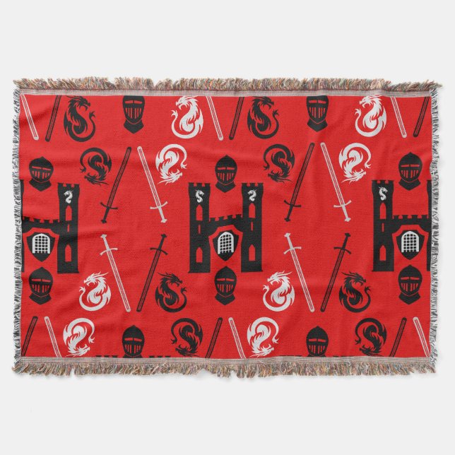 Mediaeval Knights Of The Round Table Throw Blanket (Front)