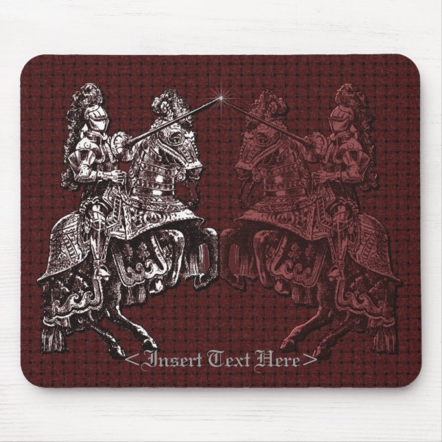 Mediaeval Knights Silver and Red Mouse Pad (Front)