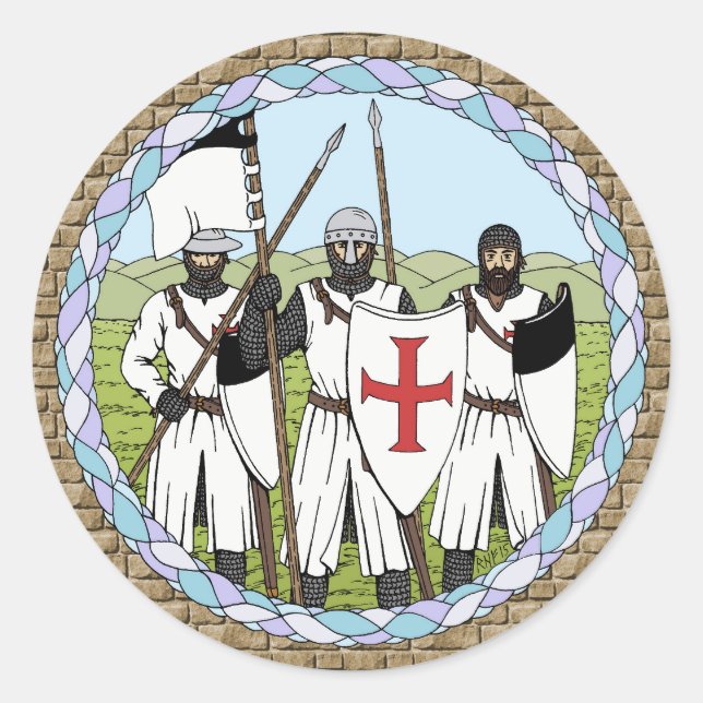 Mediaeval Knights Templar Classic Round Sticker (Front)