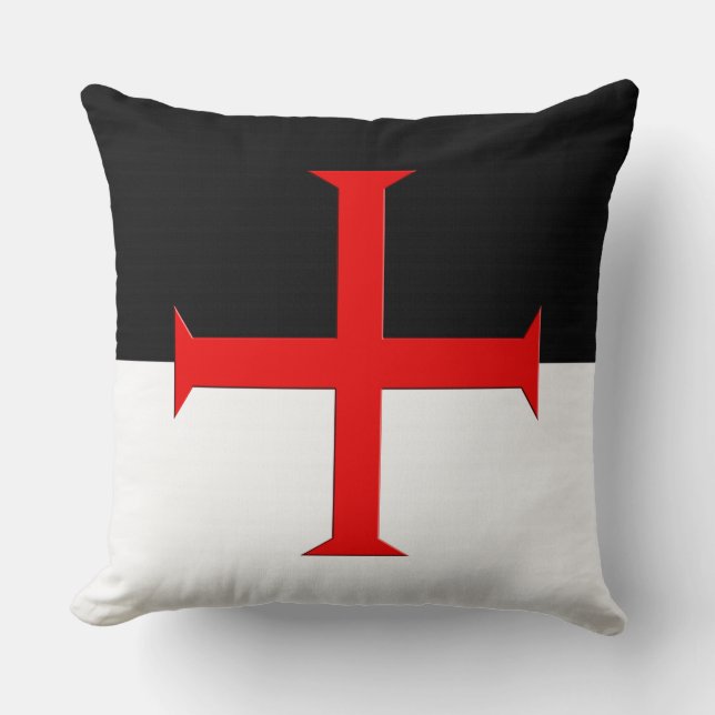 Mediaeval Knights Templar Cross Flag Cushion (Front)