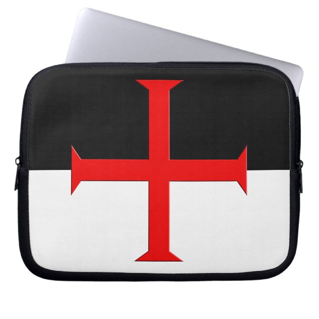 Mediaeval Knights Templar Cross Flag Laptop Sleeve (Front)