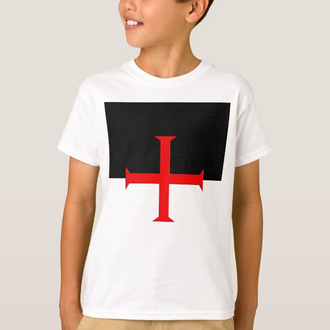 Mediaeval Knights Templar Cross Flag T-Shirt (Front)