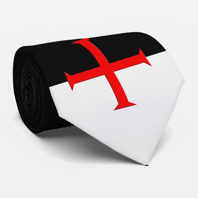Mediaeval Knights Templar Cross Flag Tie (Rolled)