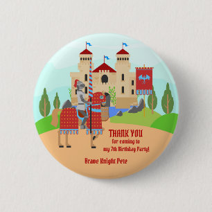 Mediaeval Knights Tournament Birthday Party 6 Cm Round Badge