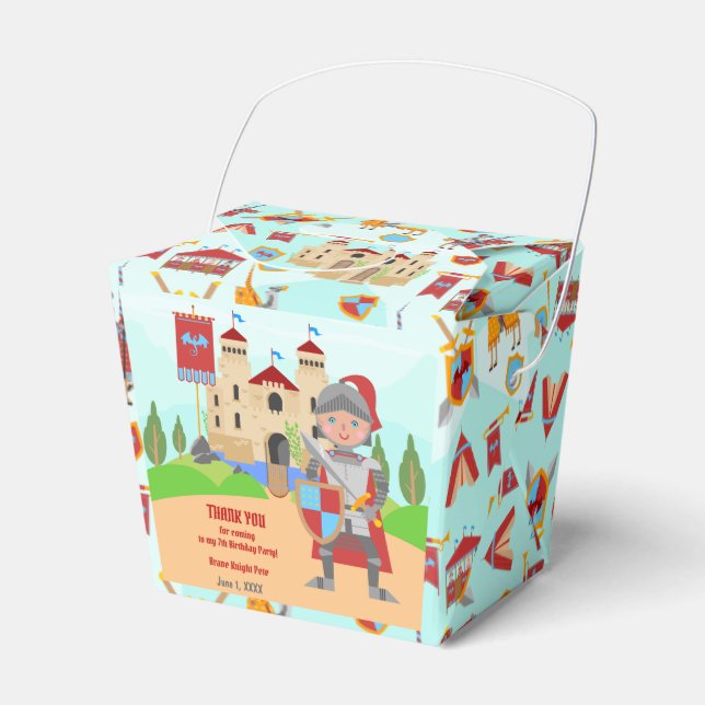 Mediaeval Knights Tournament Birthday Party Favour Box (Front Side)
