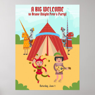 Mediaeval Knights Tournament Birthday Party Poster