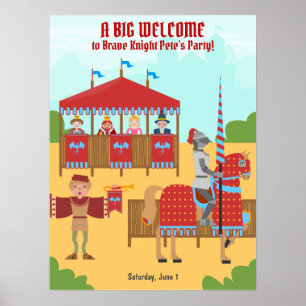 Mediaeval Knights Tournament Birthday Party Poster