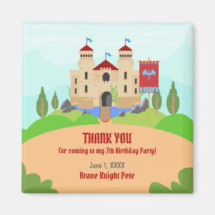 Mediaeval Knights Tournament Boy Birthday Party Magnet