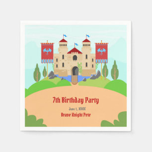 Mediaeval Knights Tournament Boy Birthday Party Napkin