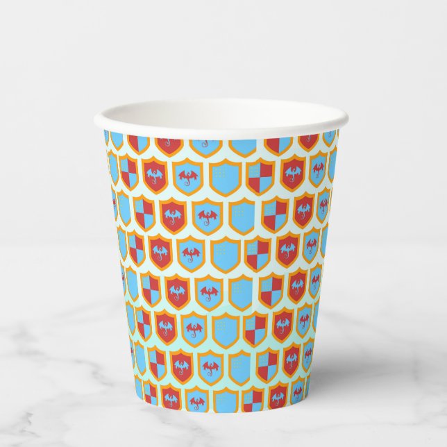 Mediaeval Knights Tournament Boy Birthday Party Paper Cups (Front)