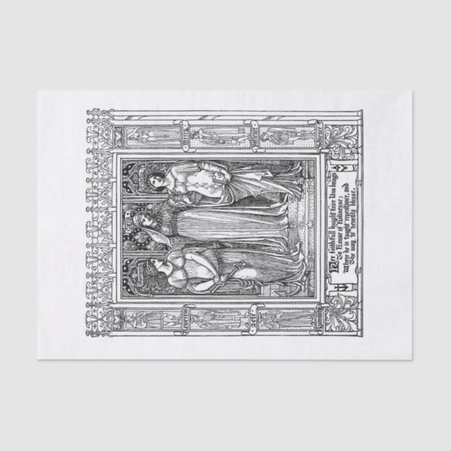 Mediaeval ladies decoupage tissue paper (Front)