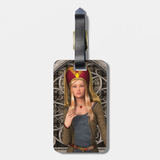 Mediaeval Lady Luggage Tag (Back Vertical)