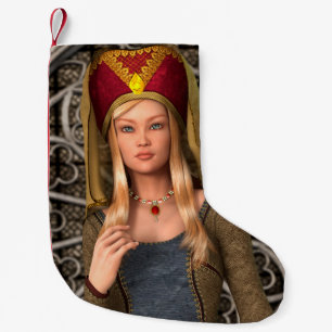Mediaeval Lady Small Christmas Stocking