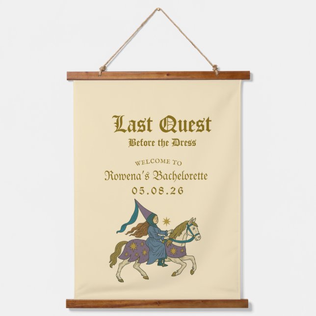 Mediaeval “Last Quest Bachelorette Welcome Hanging Tapestry (Front)