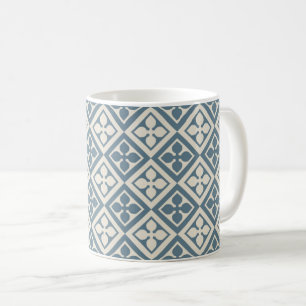 Mediaeval Leaf Tiles - Slate Blue Coffee Mug