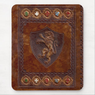 Mediaeval Leather Book Cover Mouse Pad