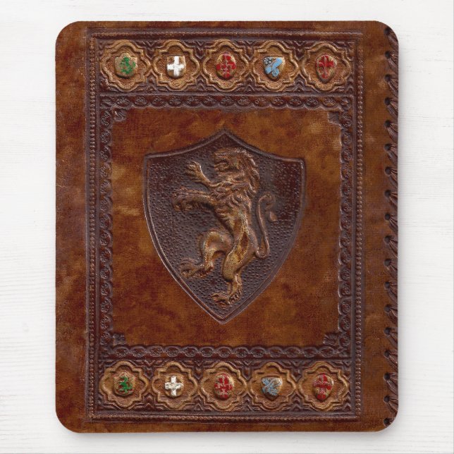 Mediaeval Leather Book Cover Mouse Pad (Front)