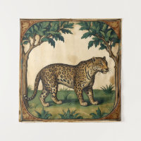 Mediaeval Leopard with Trees Nature Art