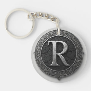 ⚔️ Mediaeval Letter R Monogram Emblem ⚔️ Key Ring