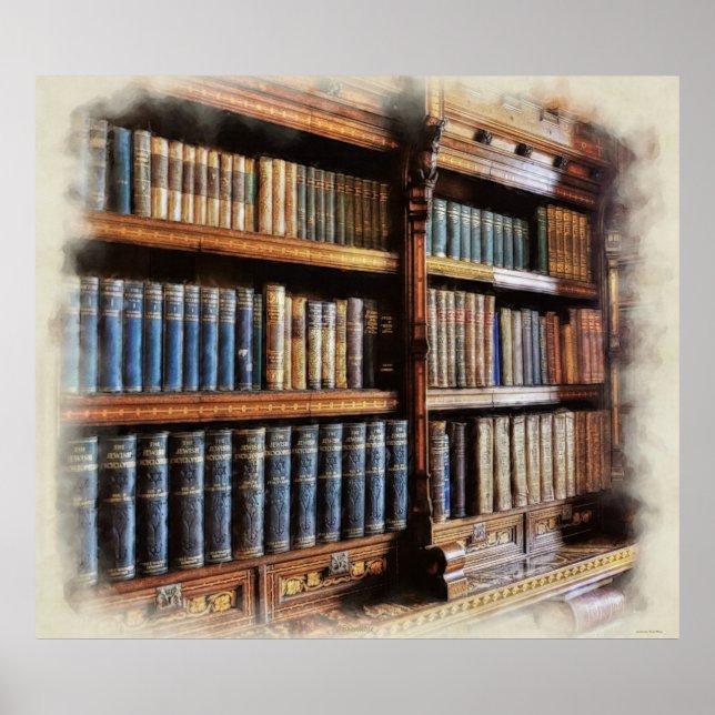 Mediaeval Library and Books of Antiquity Artwork Poster (Front)