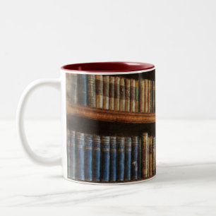 Mediaeval Library and Books of Antiquity Design Two-Tone Coffee Mug