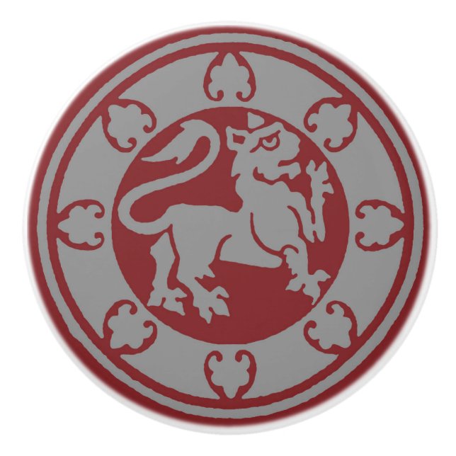 Mediaeval Lion Ceramic Knob (Front)