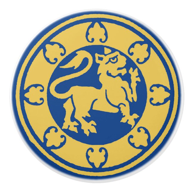 Mediaeval Lion Ceramic Knob (Front)