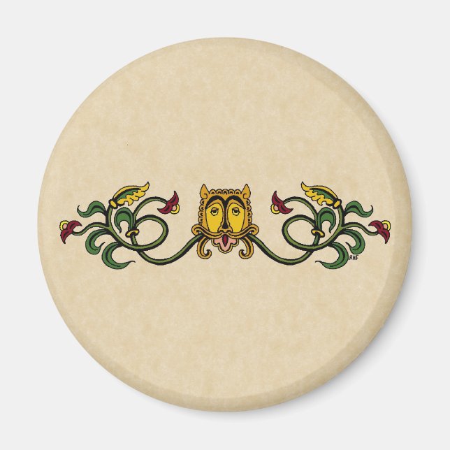 Mediaeval Lion Design Magnet (Front)