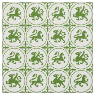 Mediaeval Lions and Griffins Fabric