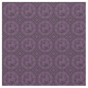 Mediaeval Lions, Aubergine Fabric