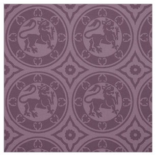 Mediaeval Lions, Aubergine Fabric