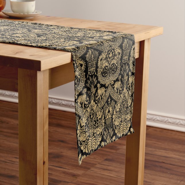 Mediaeval Lions, Birds And Dragons Pattern Short Table Runner (In Situ)
