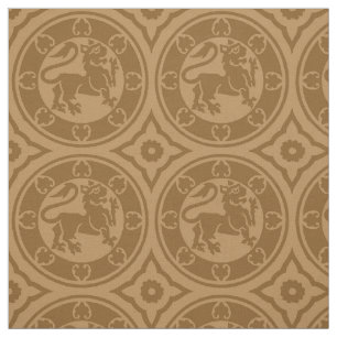 Mediaeval Lions, Burnt Caramel Fabric
